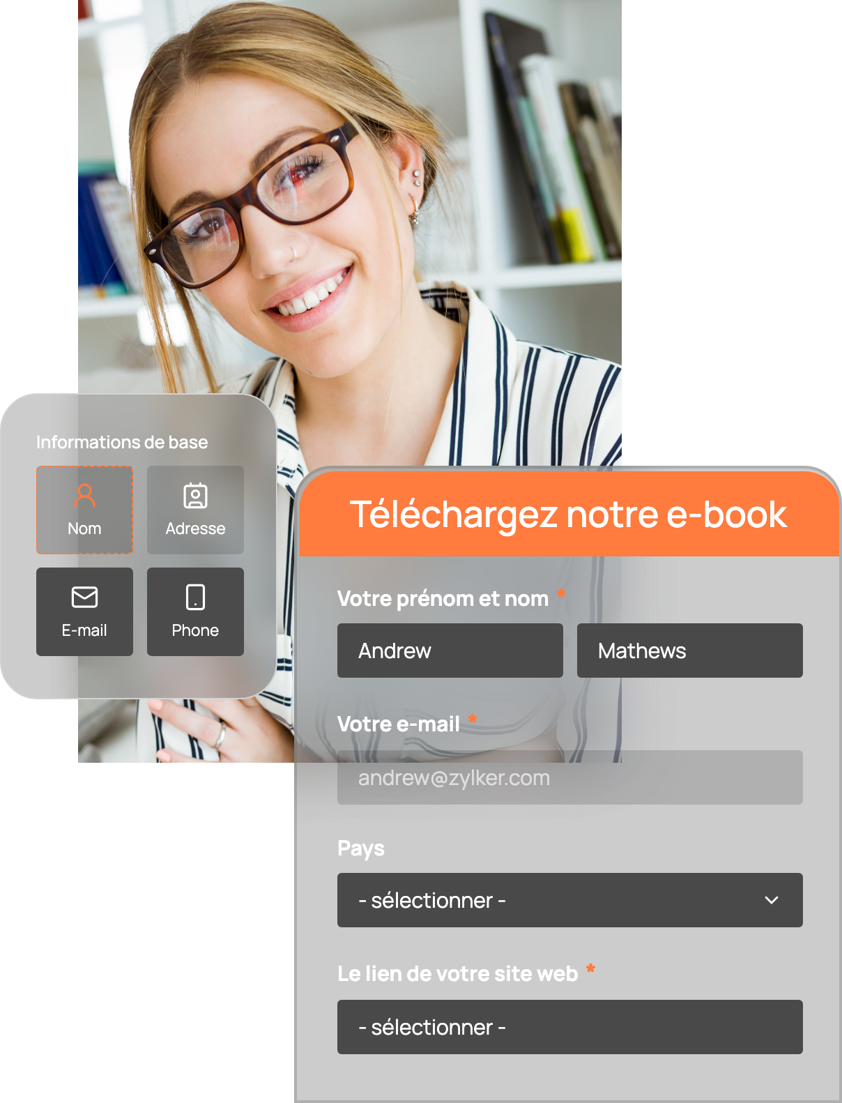 Bibliothèque de champs et formulaire de téléchargement d’un e-book dans SystaForms