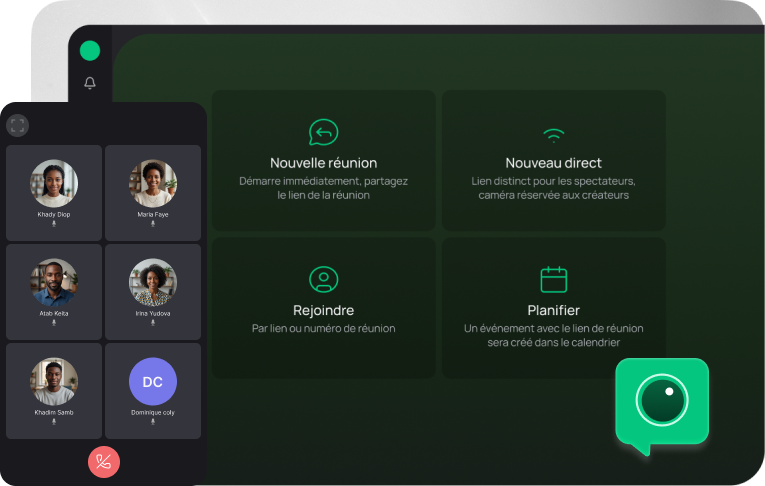 Fenêtre d’appel SystaTalk avec les participants d’une réunion